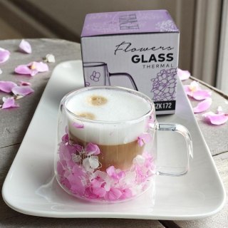 Szklanka Termiczna z Fioletową Hortensją 180 ml – Stylowy Wieszak