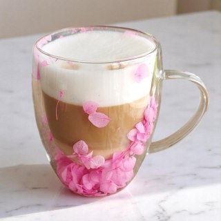 Szklanka Termiczna z Różową Hortensją 300 ml – Stylowy Wieszak