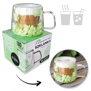 Szklanka Termiczna z Zieloną Hortensją 180 ml – Stylowy Wieszak
