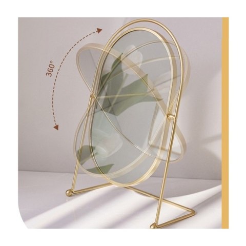 Lusterko kosmetyczne stojące złote XL jednostronne wysokość 27cm L21 Lusterko kosmetyczne stojące złote XL jednostronne wysokość 27cm L21
