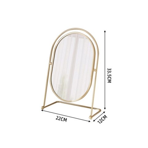 Lusterko kosmetyczne stojące złote XL jednostronne wysokość 27cm L21 Lusterko kosmetyczne stojące złote XL jednostronne wysokość 27cm L21