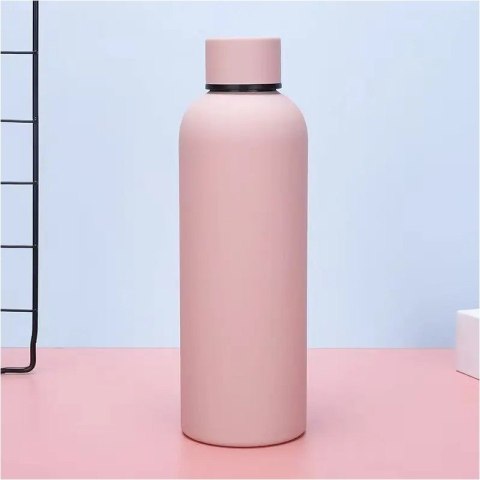 BUTELKA, BIDON TERMICZNY, TERMOS 500ML, STAL NIERDZEWNA JASNY RÓŻ BD46R