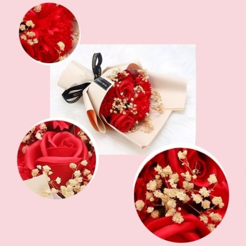 Bukiet zapachowych kwiatów mydlanych w pudełku 6 szt. flower box BUK09CZE Bukiet zapachowych kwiatów mydlanych w pudełku 6 szt. flower box BUK09CZE