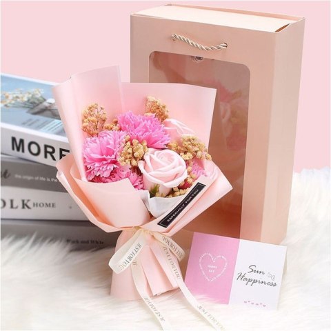 Bukiet zapachowych kwiatów mydlanych w pudełku 6 szt. flower box BUK09R Bukiet zapachowych kwiatów mydlanych w pudełku 6 szt. flower box BUK09R