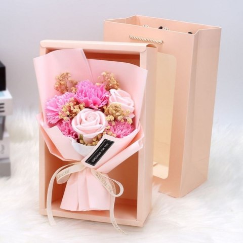 Bukiet zapachowych kwiatów mydlanych w pudełku 6 szt. flower box BUK09R Bukiet zapachowych kwiatów mydlanych w pudełku 6 szt. flower box BUK09R