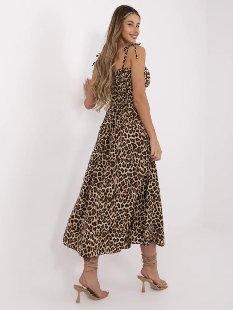 Letnia sukienka midi w zwierzęcy wzór – styl casual, na lato Letnia sukienka midi w zwierzęcy wzór – styl casual, na lato