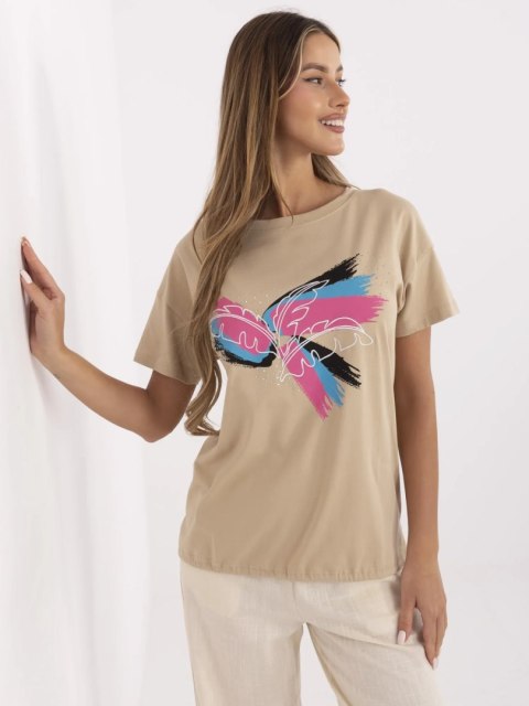 T-shirt CLM-TS-1019.79 camelowy M T-shirt CLM-TS-1019.79 camelowy M