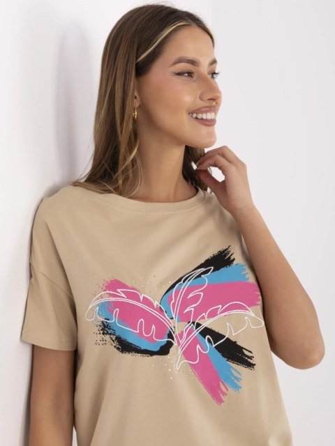 T-shirt CLM-TS-1019.79 camelowy M T-shirt CLM-TS-1019.79 camelowy M