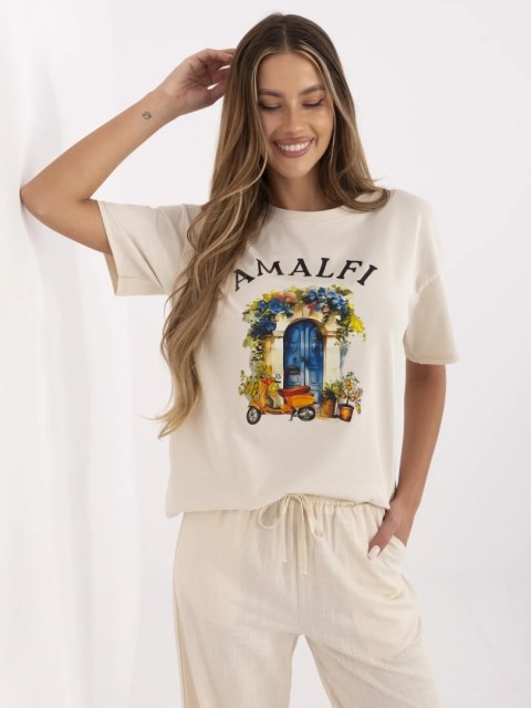 T-shirt MI-TS-M3221G.75 beżowy