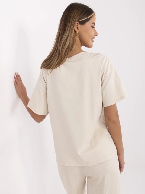 T-shirt MI-TS-M3221G.75 beżowy
