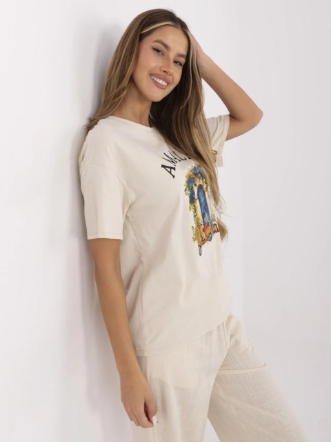 T-shirt MI-TS-M3221G.75 beżowy
