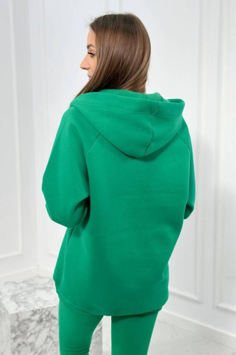 Komplet 3 w 1 bluza, top i legginsy zielony