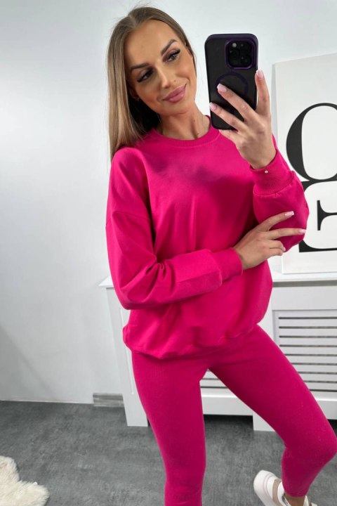 Komplet bawełniany bluza + legginsy fuksja Komplet bawełniany bluza + legginsy fuksja