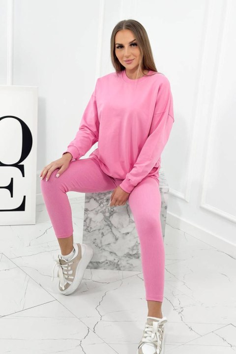 Komplet bawełniany bluza + legginsy jasny różowy Komplet bawełniany bluza + legginsy jasny różowy