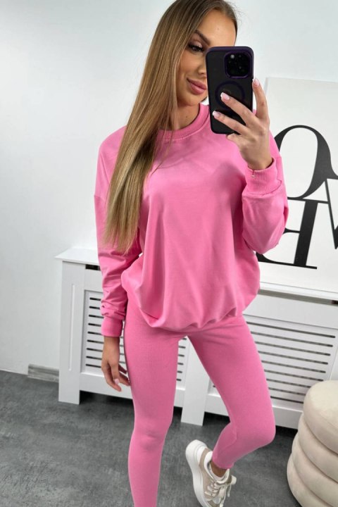 Komplet bawełniany bluza + legginsy jasny różowy Komplet bawełniany bluza + legginsy jasny różowy