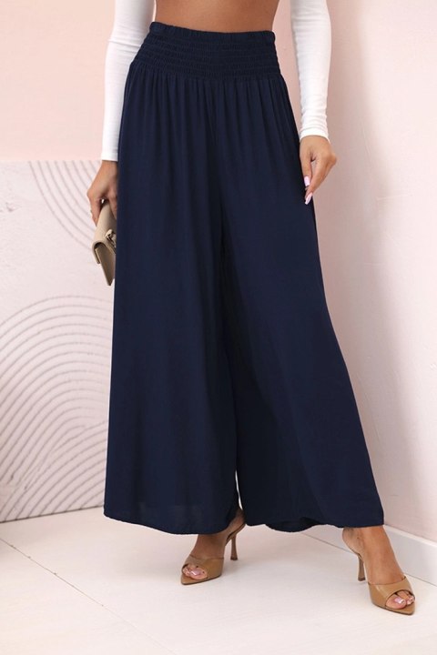 Stylowe spodnie z wiskozy w odcieniu granatowym – casual i elegancja Stylowe spodnie z wiskozy w odcieniu granatowym – casual i elegancja