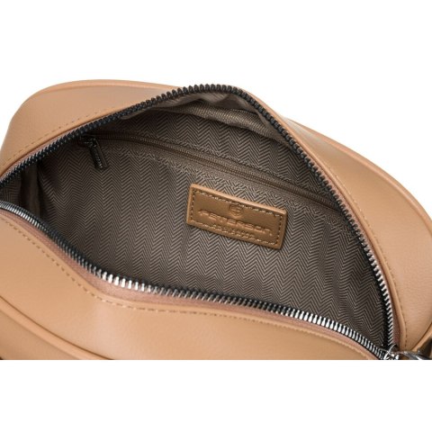 Miejska, beżowa listonoszka damska ze skóry ekologicznej w komplecie dwa paski na ramię crossbody Peterson