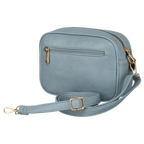 Niebieska listonoszka damska crossbody z wąskim i szerokim paskiem na ramię eko skóra Peterson