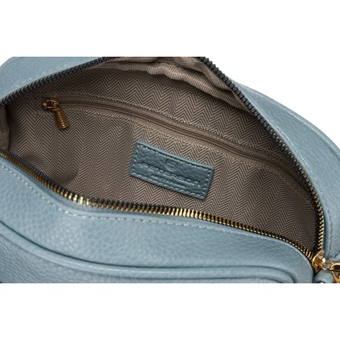 Niebieska listonoszka damska crossbody z wąskim i szerokim paskiem na ramię eko skóra Peterson