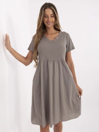 Sukienka DHJ-SK-25370.85 ciemny bezowy