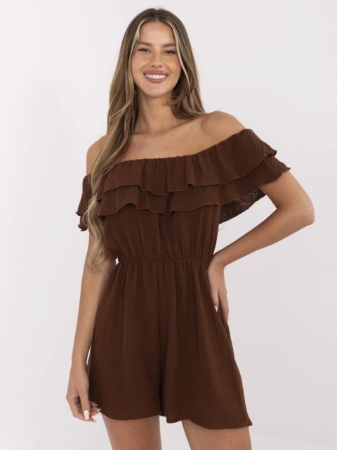 Styl boho w brązowym kombinezonie z bawełny – Stylowy Wieszak Styl boho w brązowym kombinezonie z bawełny – Stylowy Wieszak