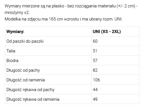 tabela rozmiarów tabela rozmiarów