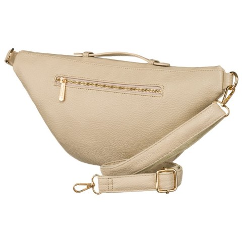 Beżowa nerka damska ze skóry ekologicznej saszetka na biodra lub na ramię crossbody Peterson
