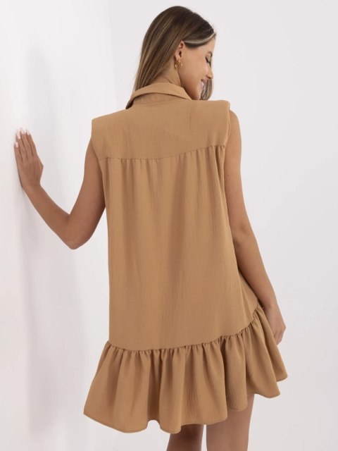 Sukienka 341-SK-5183.09 camelowy S