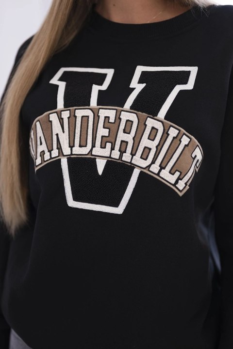 Bluza damska oversize z napisem Vanderbilt czarna