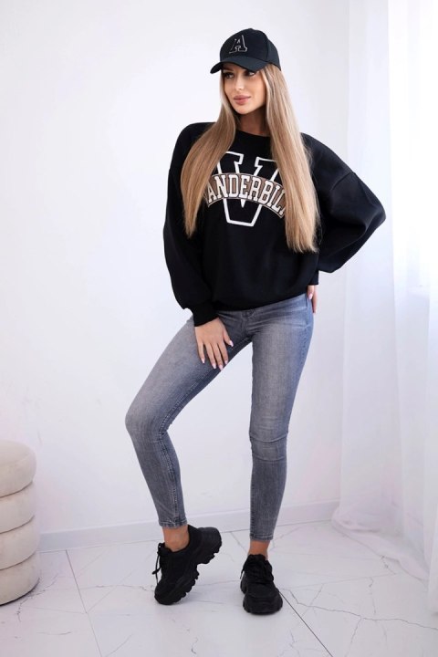 Bluza damska oversize z napisem Vanderbilt czarna