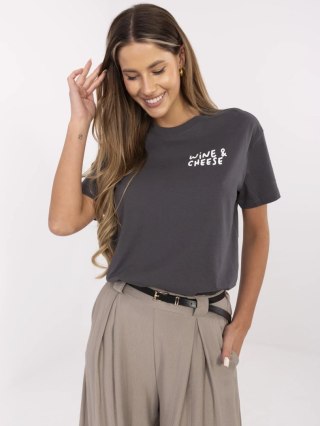 T-shirt D12022M02738A grafitowy M
