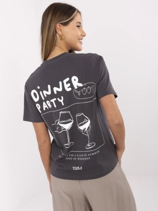 T-shirt D12022M02738A grafitowy M