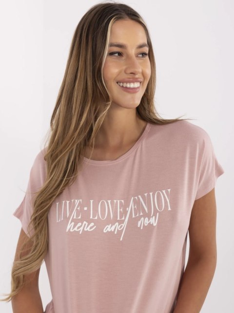T-shirt D12100M02737A jasny różowy M T-shirt D12100M02737A jasny różowy M