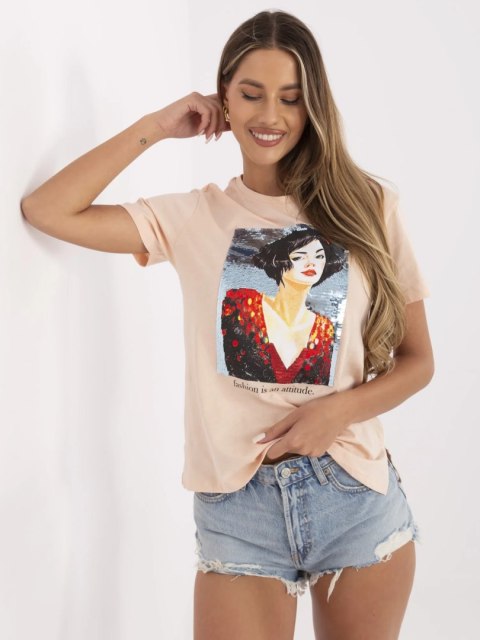 T-shirt PM-TS-SS21TX04.31 łososiowy M T-shirt PM-TS-SS21TX04.31 łososiowy M