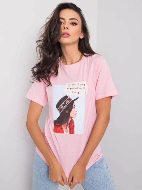 T-shirt PM-TS-SS21TX64.32 różowy S T-shirt PM-TS-SS21TX64.32 różowy S