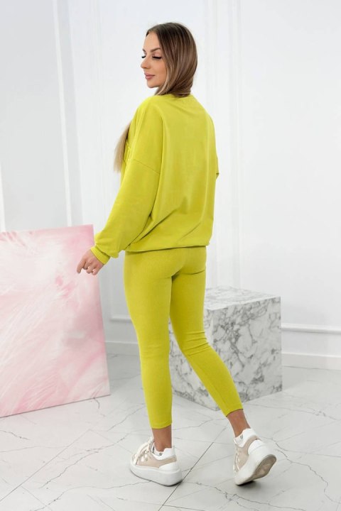 Komplet bawełniany California pistacjowy legginsy i bluza