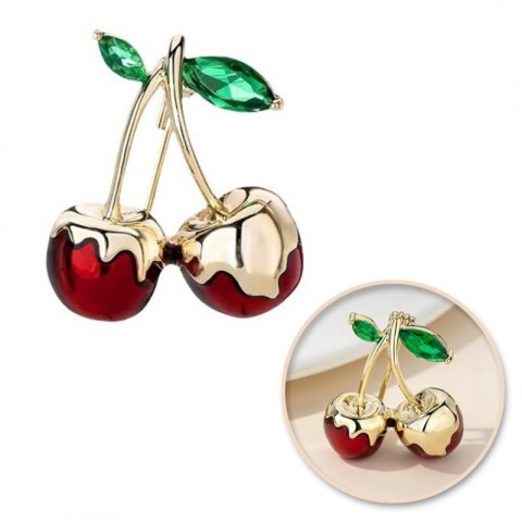 Broszka ozdobna złote soczyste WISIENKI oblane złotem BZ198 Broszka ozdobna złote soczyste WISIENKI oblane złotem BZ198