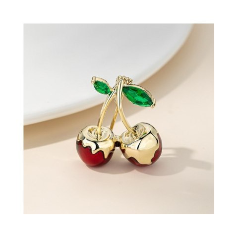 Broszka ozdobna złote soczyste WISIENKI oblane złotem BZ198 Broszka ozdobna złote soczyste WISIENKI oblane złotem BZ198