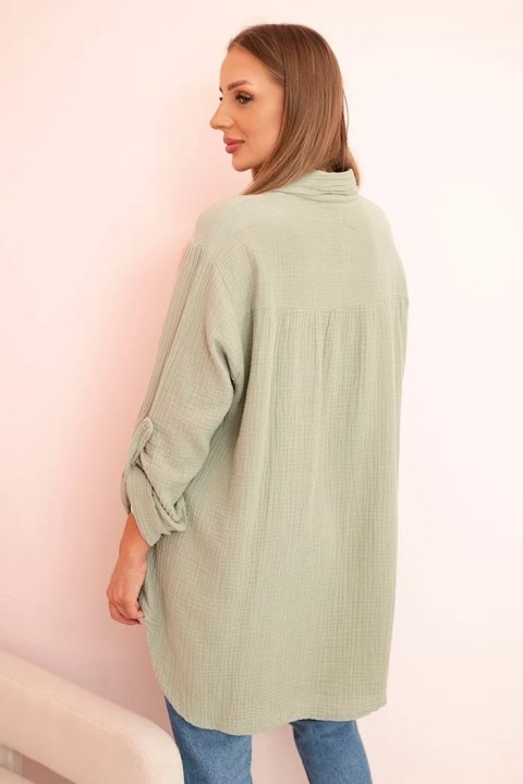 Koszula Muślinowa Damska Oversize Jasne Khaki – 100% Bawełna | Stylowy Wieszak Koszula Muślinowa Damska Oversize Jasne Khaki – 100% Bawełna | Stylowy Wieszak