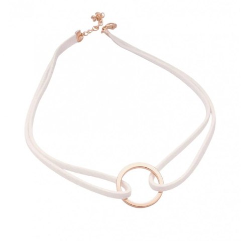 NASZYJNIK CHOKER RZEMYK ZŁOTE KÓŁECZKO BIAŁY N296B NASZYJNIK CHOKER RZEMYK ZŁOTE KÓŁECZKO BIAŁY N296B
