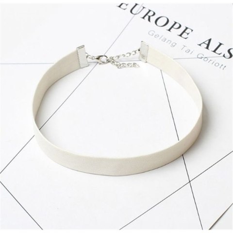 NASZYJNIK CHOKER SKÓRZANY - BIAŁY N480B NASZYJNIK CHOKER SKÓRZANY - BIAŁY N480B