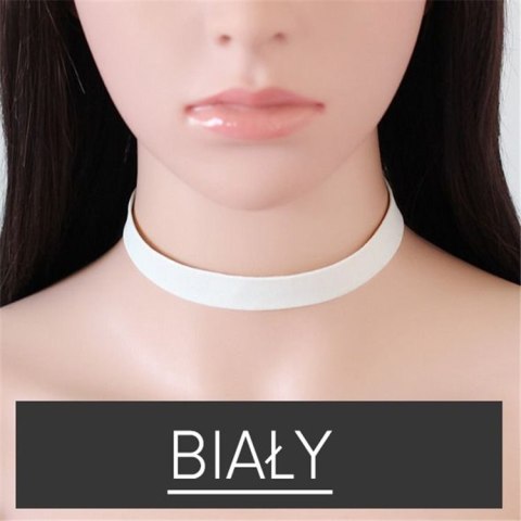 NASZYJNIK CHOKER SKÓRZANY - BIAŁY N480B NASZYJNIK CHOKER SKÓRZANY - BIAŁY N480B