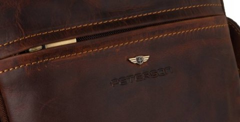 Skórzana listonoszka męska na ramię - Peterson Skórzana listonoszka męska na ramię - Peterson
