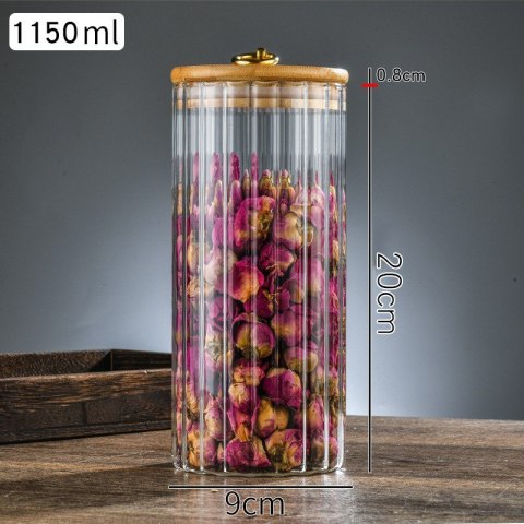 Cukiernica, pojemnik ryflowany z przykrywką bambusowa, rozm. L, 1150 ml 1szt SZK169 Cukiernica, pojemnik ryflowany z przykrywką bambusowa, rozm. L, 1150 ml 1szt SZK169