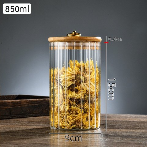 Cukiernica, pojemnik ryflowany z przykrywką bambusowa, rozm. M, 850 ml 1szt SZK168 Cukiernica, pojemnik ryflowany z przykrywką bambusowa, rozm. M, 850 ml 1szt SZK168
