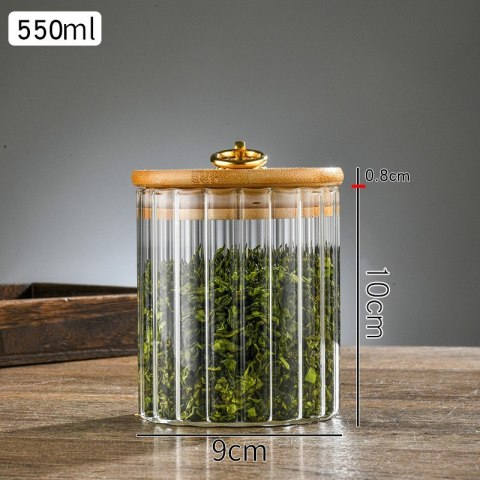 Cukiernica, pojemnik ryflowany z przykrywką bambusowa, rozm. S, 550 ml 1szt SZK167 Cukiernica, pojemnik ryflowany z przykrywką bambusowa, rozm. S, 550 ml 1szt SZK167