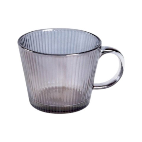Filiżanka szklanka ryflowana duża grafit, szara 380 ml 1szt SZK177 Filiżanka szklanka ryflowana duża grafit, szara 380 ml 1szt SZK177