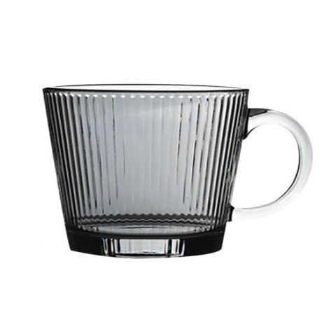 Filiżanka szklanka ryflowana duża grafit, szara 380 ml 1szt SZK177 Filiżanka szklanka ryflowana duża grafit, szara 380 ml 1szt SZK177