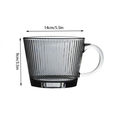 Filiżanka szklanka ryflowana duża grafit, szara 380 ml 1szt SZK177 Filiżanka szklanka ryflowana duża grafit, szara 380 ml 1szt SZK177