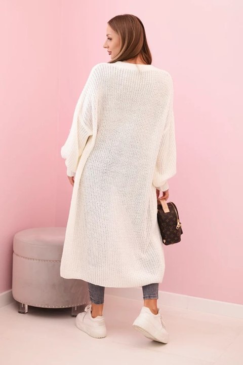 Sweter długi kardigan ecru Sweter długi kardigan ecru